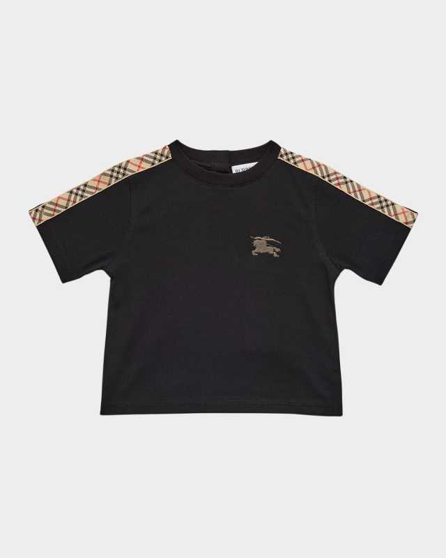 Boy's Cedar Check Tape Short-Sleeve T-Shirt, Size 6M-